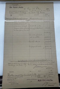 1890 U.S. Treasury Document - Indian School Bldg. Construction Carson City NV 2A - Picture 1 of 11
