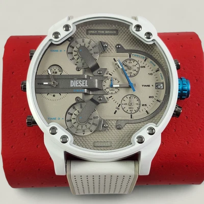 NEW Diesel Mr Daddy 2.0 White Gray DZ7419 Large Mens Chronograph Watch NIB - Image 1 of 4