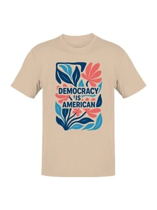 Democracy Is American Floral Art Herren T-Shirt - Bild 1 von 6