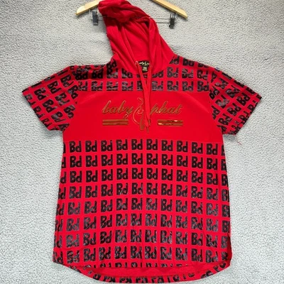 Sudadera con capucha vintage Y2K Baby Phat roja negra para mujer talla 2 con monograma curvilíneo hip hop Foto 1 de 4