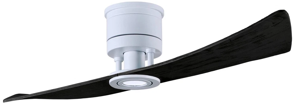 52" Matthews Lindsay White and Black LED Damp Ceiling Fan with Remote - Image 1 of 1