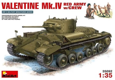 ✅ MiniArt 35092 Scala: 1:35 Valentine Mark IV in Red Army service with Crew - Immagine 1 di 4