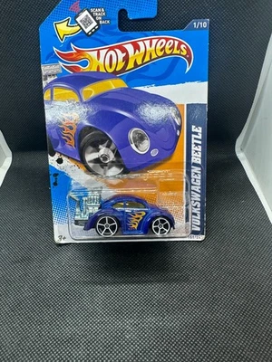 2012 Hot Wheels Heat Fleet Volkswagen Beetle Blue #151 - Image 1 of 3