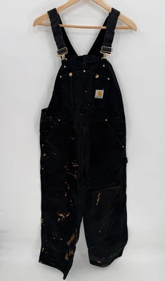 Mono Carhartt Para Hombres Negro Lona Envejecida Doble Rodilla Talla M/L Grunge Foto 1 de 4