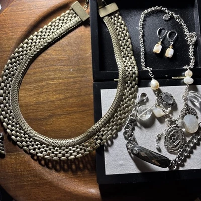 Collar y pulsera de plata de ley 925 Silpada “AB” Silpada buena como gargantilla de oro Foto 1 de 4