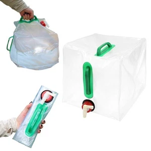 Contenedor de agua plegable con grifo para camping PVC agua de grado alimenticio,/ B8M9 - Imagen 1 de 13
