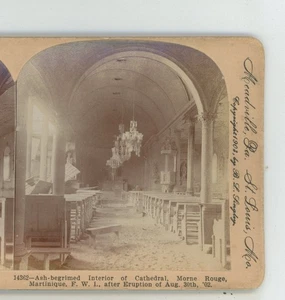 Ash Begrined Interior Morne Rouge Martinique FWI Keystone Stereoview - Bild 1 von 2