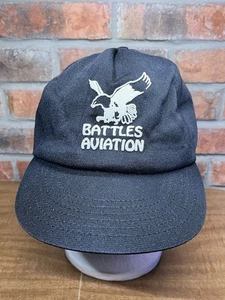 Cappello Snapback Vintage Battles Aviation Eagle Made In USA Nero - Foto 1 di 6
