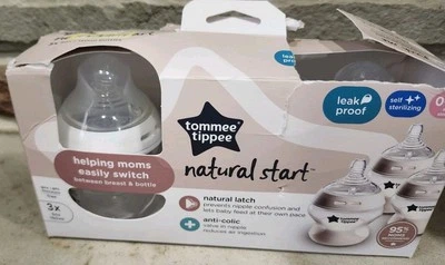 Biberón Tommee Tippee Natural Start flujo lento 5 oz 0-2 meses Nuevo en caja dañada Foto 1 de 4