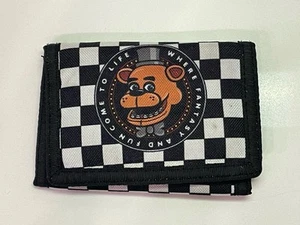 Five Nights at Freddy's FNAF Checkered Trifold Wallet With Keychain Ring - Picture 1 of 5