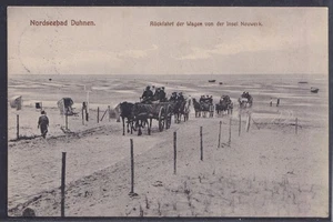 76280) AK Nordseebad Duhnen Rückfahrt der Wagen von der Insel Neuwerk 1911 - Picture 1 of 2