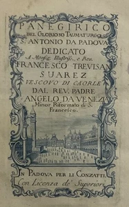 PANEGIRICO DEL FAMOSO TAUMATURGO S.ANTONIO DA PADOVA LIBRO FIGURATO ED. CONZATTI - Picture 1 of 17