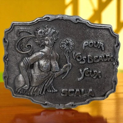 Hebilla de cinturón francesa vintage Scala Pour Vos Beaux Yeux (para tus hermosos ojos) Foto 1 de 4