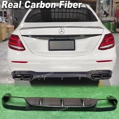 Labio difusor parachoques trasero fibra carbono real para Benz W213 E300 E63 AMG 4 puertas 17up Foto 1 de 4