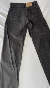 Levi’s 550 Black Relaxed Fit Tapered Leg Jeans W34×L34 Vintage Y2K Grunge - Picture 1 of 8
