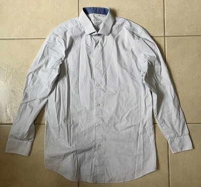 Perry Ellis Portfolio Mens Sz 16 32/33 White/Black Polka Dot Long Sleeve Shirt - Image 1 of 4