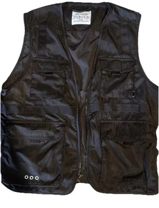 Urban Outfitters Utility Vest Mens L BLACK Tactical Pockets Outdoor Zip Unisex M - Picture 1 of 9