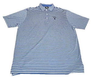 Footjoy Golf Polo Short Sleeve Striped Blue Men’s Sz XL Chest TGA 1914 Logo - Picture 1 of 12