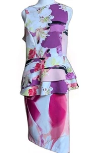 Worthington 2-teiliges ärmelloses Rock Set Schößchen Aquarell Stretch M Top Bleistift  - Bild 1 von 11