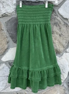 Y2K Juicy Couture Frottee Schlauchkleid XS/P grün gesmokt Babydoll wie gesehen - Bild 1 von 5