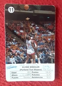 CARTA NAIPE TARJETA CROMO OLD CARD NBA BASKETBALL CLYDE DREXLER PORTLAND TRAIL B - Imagen 1 de 2