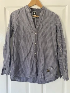 G-Star Road Linen Cotton Striped shirt Size M - Picture 1 of 10