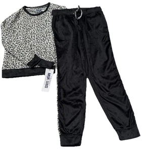 Nuevo con etiquetas Conjunto de pijama Muk Luks para mujer talla PS Minky polar probable para salón negro leopardo - Imagen 1 de 9