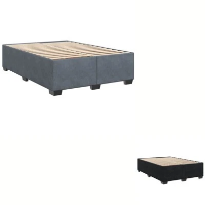 Bed Frame without Mattress Wooden Bedstead Bed Frame Bedroom Black Velvet vidaXL - image 1 of 3