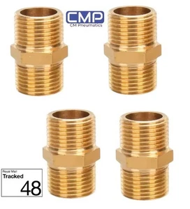 1/4"Bsp Male to 1/4"Bsp  Pneumatic Male Air Water Nipple Bush UK - Picture 1 of 4