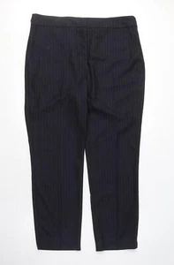 Zara Womens Blue Striped Polyester Chino Trousers Size 20 L28 in Regular Zip - E - Picture 1 of 10