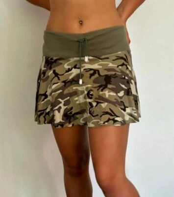 SeXy Miss Damen Girly Trendy Mini Rock XS-S grün beige Army Camouflage Tarn Look - Bild 1 von 4