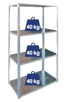 SCAFFALE METALLO IN ACCIAIO ZINCATO 4 PIANI CM 75X30XH150 RESISTENTE (51342) - Immagine 1 di 3