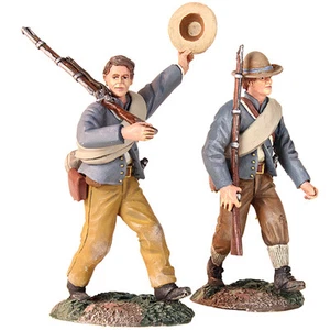 W Britain 31240 ""Huzza For the Company"" - Juego de 2 piezas de marcha de infantería confederada - Imagen 1 de 1