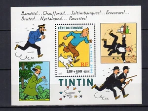 2000 Fête du timbre surtaxé Tintin sur feuillet MNH YT 28 /TE4580a - Picture 1 of 1