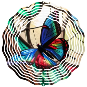 Schmetterling Buntglas Bild Wind Spinner Outdoor hängend Garten Geschenk Hof Kunst - Bild 1 von 6