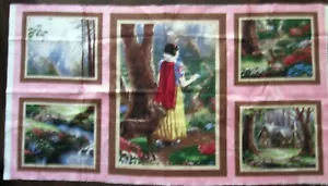 1 Pretty 2009 OOP"Snow White Discovers the Cottage" Cotton Fabric Crafting Panel - Picture 1 of 1