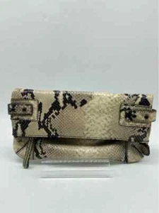 Pre-Owned Club Monaco Gray Snake Print Clutch - Picture 1 of 5