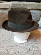 Vintage CHAMP Fedora Bowler Derby Hat Size 7 1/8 Felt Satin Strap Original Tags