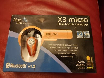 BlueAnt X3 Wireless phones Bluetooth Headset Vintage USB Charger Car Earphone - Image 1 of 4