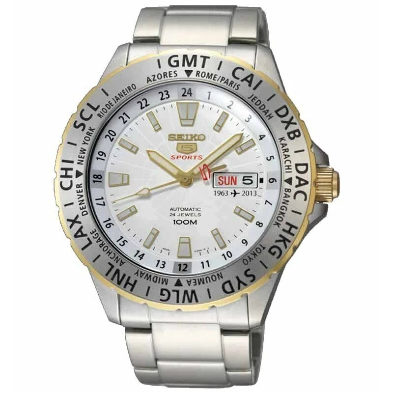 Nuevo Reloj Pulsera Seiko SRP438K1 5 Deportivo Plateado Dorado Acero Inoxidable Para Hombre Foto 1 de 1