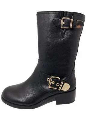 Vince Camuto VV-Wexle Molten Silk Cow Black Leather Moto Boots Women’s Size US 7 - Image 1 of 4
