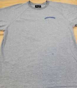 T-shirt vintage Abercrombie & Fitch uomo XL grigia a righe anni 90 - Foto 1 di 9