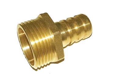 1 INCH BSP MALE to 19mm STRAIGHT HOSE TAIL SOLID BRASS  - Image 1 of 2