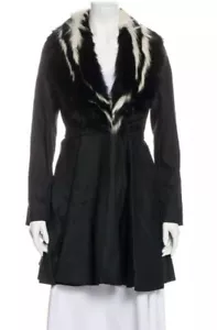 5,8K Neu Prada Miu Miu Echtfell Schwarz Zebra Mantel 2 4 6 36 38 40 Jacke Geschenktasche - Bild 1 von 12