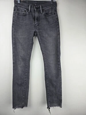 Jeans skinny masculino cintura alta LEVIS preto desbotado 519 29 x 32 bainha desgastada - Imagem 1 de 4