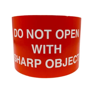 3x5 Do Not Open with Sharp Object Labels Fragile Shipping Stickers 2 RLS 250 EA - Picture 1 of 3