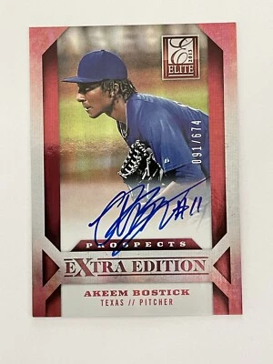 2013 Panini Elite Extra Edition Akeem Bostick RC /674 Blue Ink Auto #140 Rangers - Image 1 of 3
