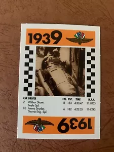Wilbur Shaw 1991 Indy 500 75th Anniversary Game Card IndyCar - Bild 1 von 2