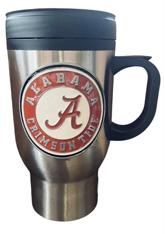 Alabama Crimson Tide Stainless Steel 16oz Travel Mug-Great American Products-New Cover