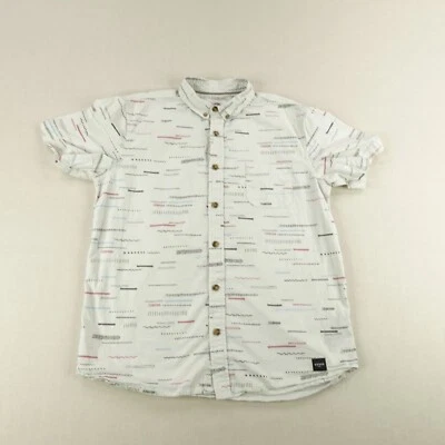 Camisa Arbor Para Hombre Pequeña Gris Geométrica Manga Corta Abotonada Informal Trabajo Algodón Foto 1 de 4